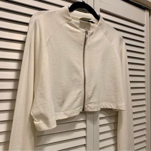 ASOS Cropped Zip Shirt - Off-White